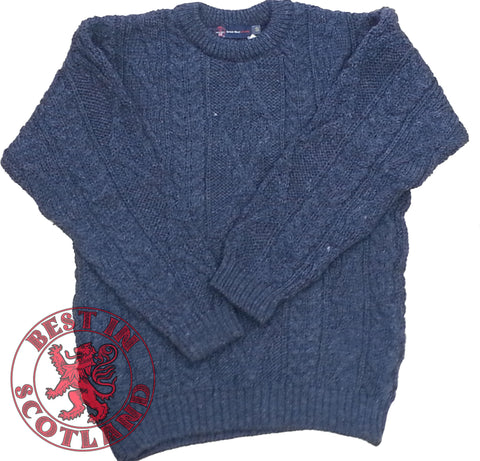 Blue Wool Aran Jumpers - Jumper, Shirts and Jackets -  - Best In Scotland - 1