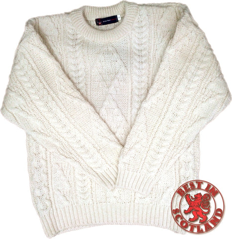 Cream Wool Aran Jumpers - Jumper, Shirts and Jackets -  - Best In Scotland - 1