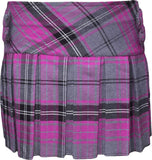 Pink and Grey Tartan Skirt With 4 Buttons - CLEARANCE - Skirts -  - Best In Scotland - 1