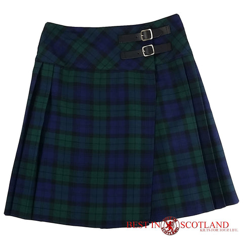 Ladies' Black Watch Green Tartan Billie Kilt - Mid-Length Skirt - Skirts -  - Best In Scotland - 1