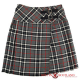 Ladies' Grey Tartan Billie Kilt - Mid-Length Skirt - Skirts -  - Best In Scotland - 1