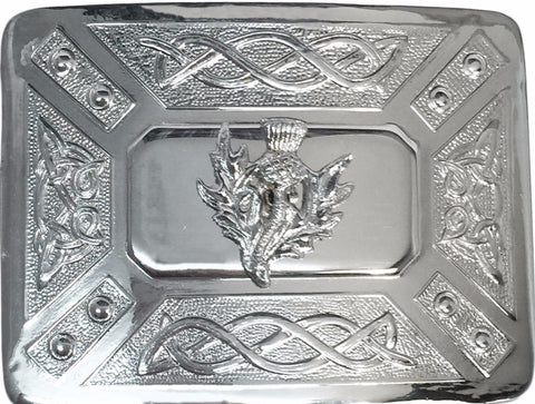 Thistle Kilt Belt Buckle with Small Thistle - Belts -  - Best In Scotland