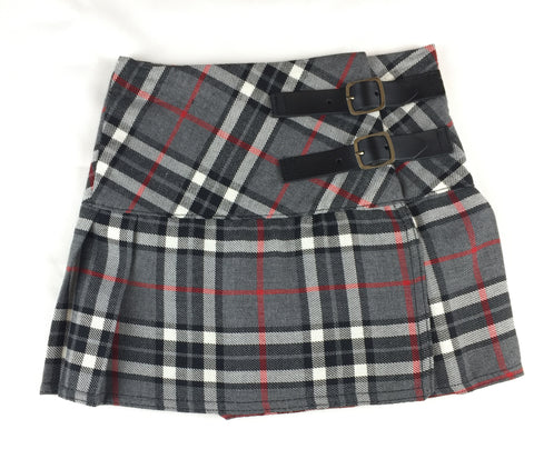 Kids Gray and White Tartan Skirt - Kids Clothing -  - Best In Scotland - 1
