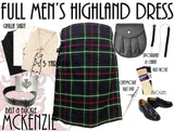 MacKenzie Tartan 8 Piece Highland Kilt Outfit Package - 5 Yard Kilts -  - Best In Scotland - 1