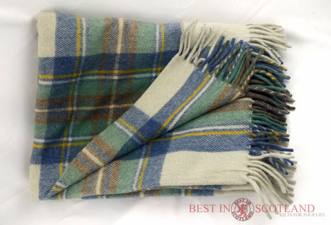 Wool Tartan Blanket: Camel Stewart - Throws -  - Best In Scotland